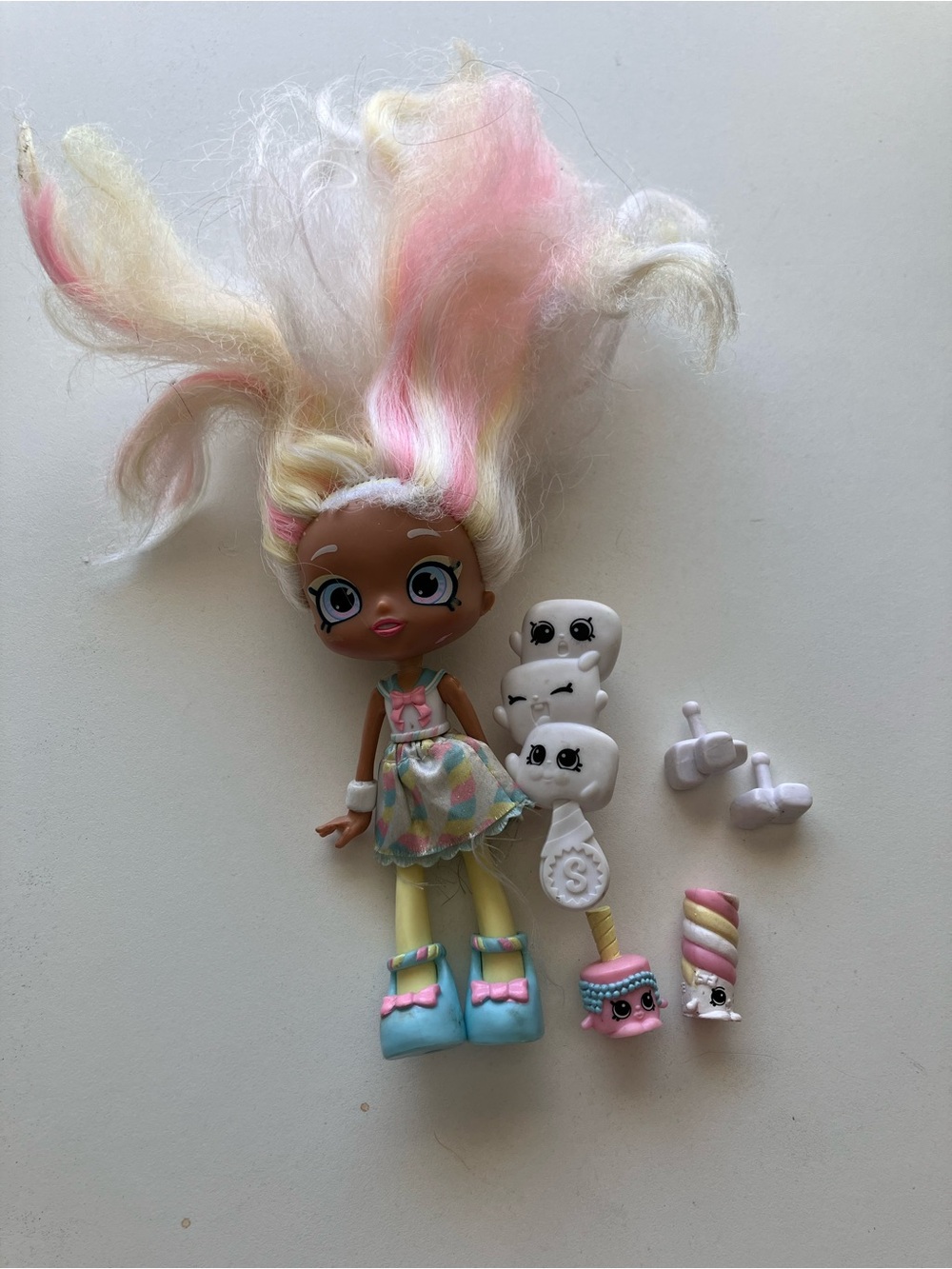 Shopkins Shoppies Doll Marsha Mello 2015 Marshmallow Accessories Lot